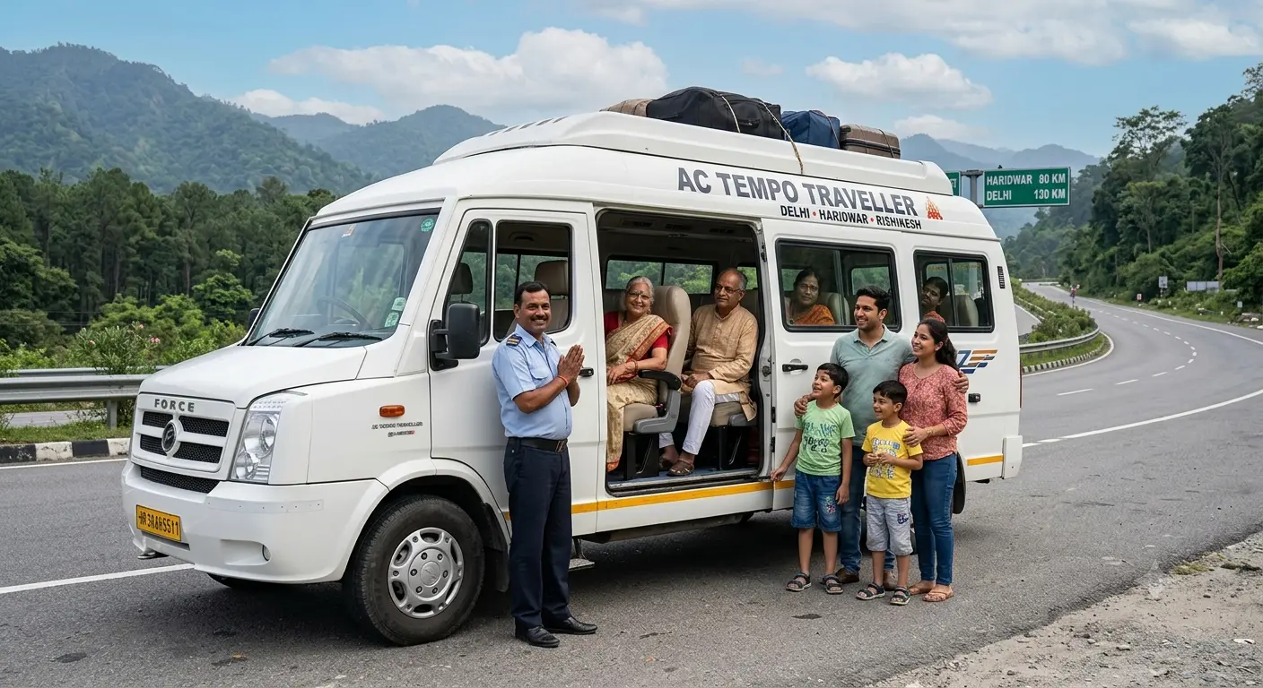 Tempo Traveller on rent in Delhi to Haridwar